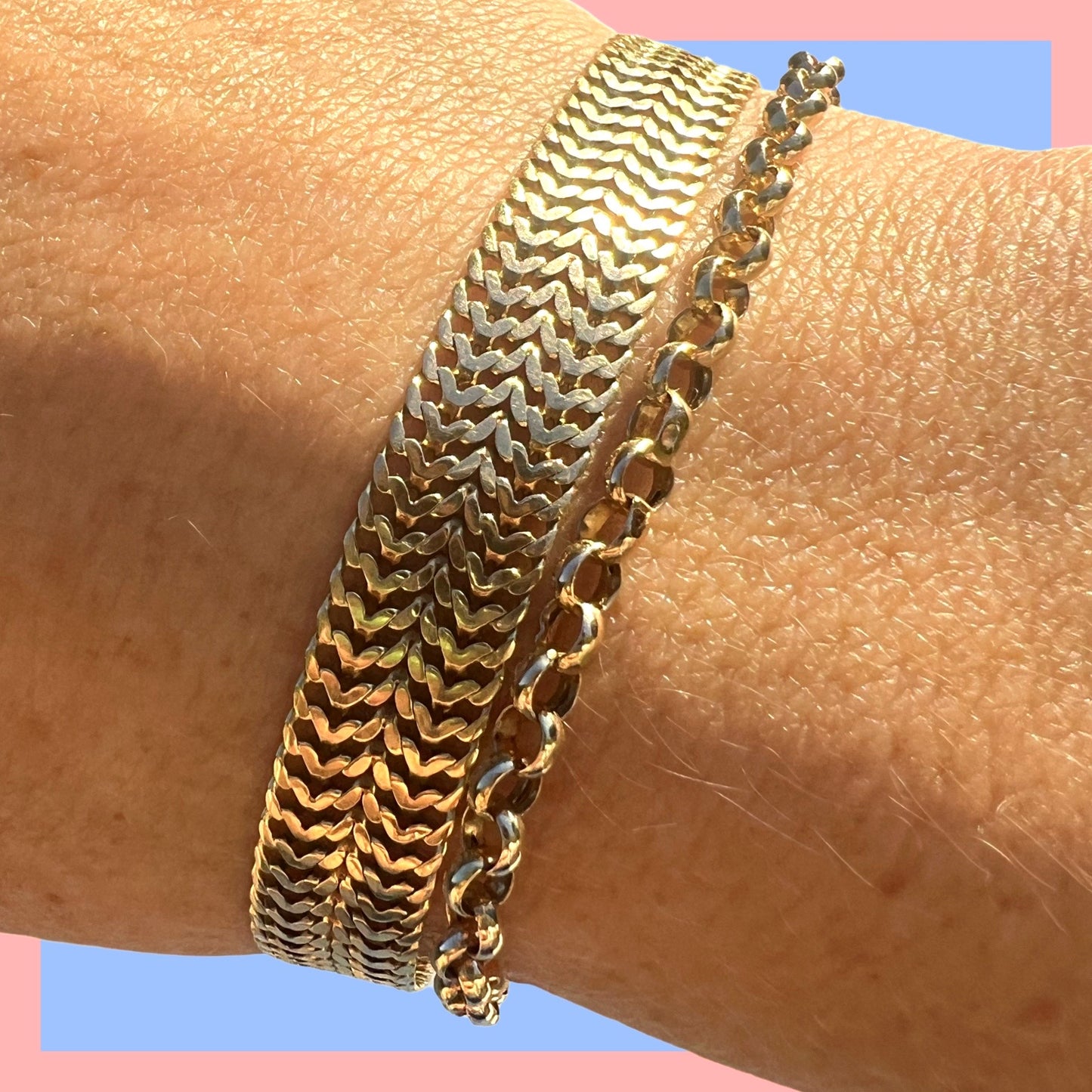 Vintage 14k Thick Boy Chain Bracelet