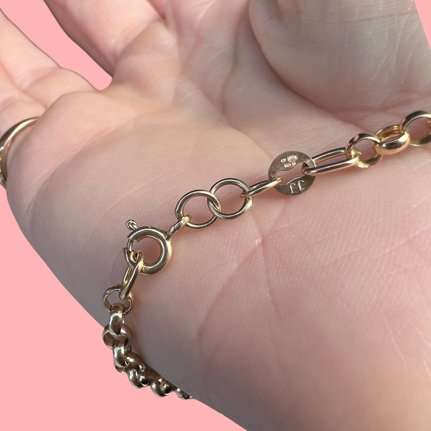 Vintage 9k Rolo Chain Bracelet