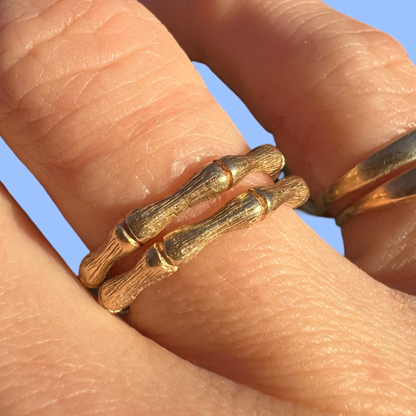 Vintage 14k Bamboo Stacker Ring