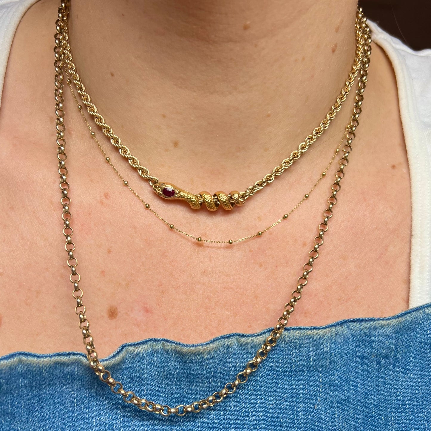 Vintage 14k Ball Chain Necklace