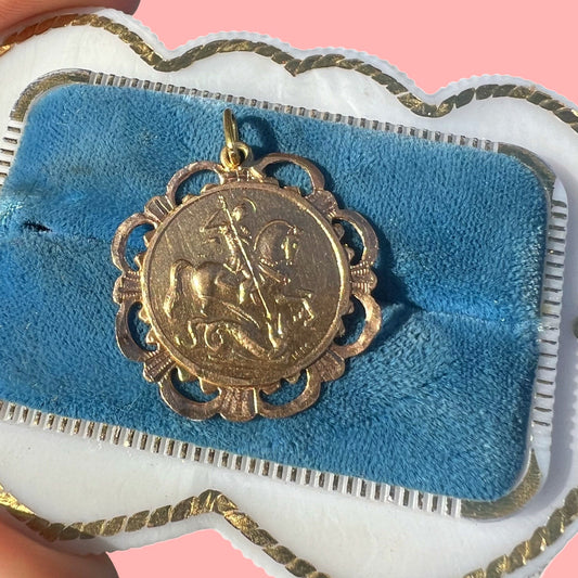 Vintage 14k St George Medal