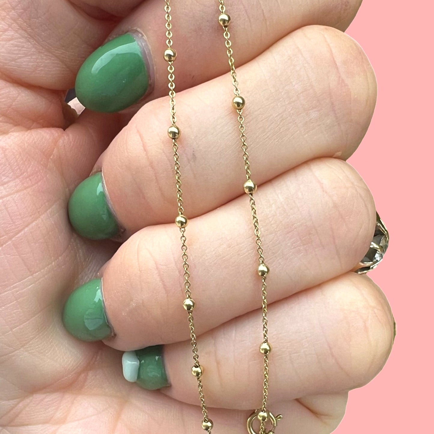 Vintage 14k Ball Chain Necklace