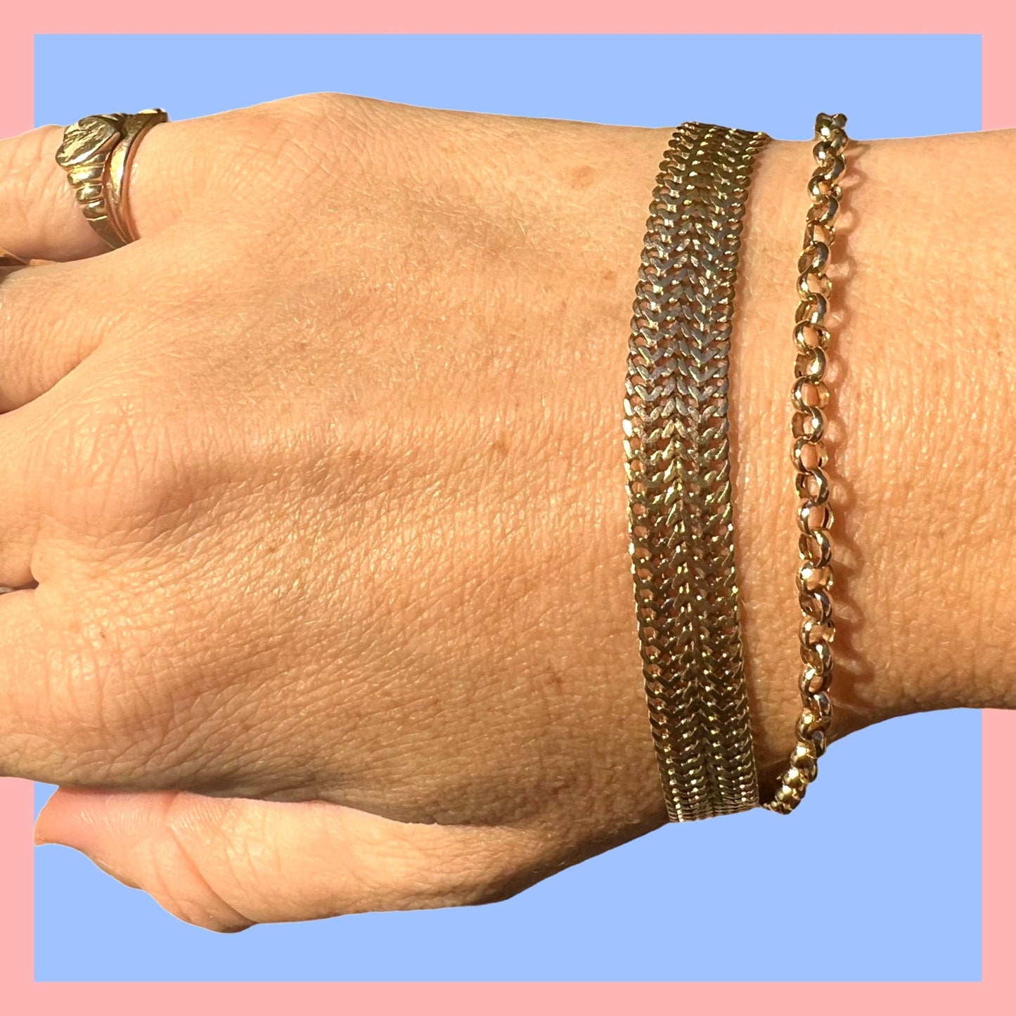 Vintage 14k Thick Boy Chain Bracelet