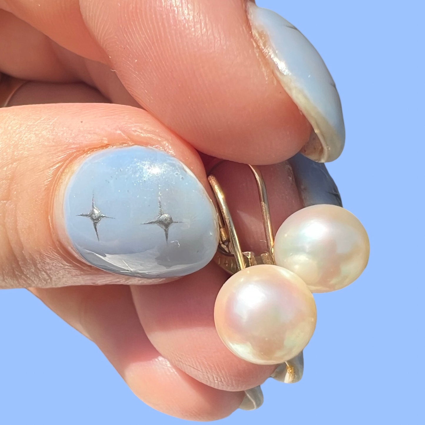 Vintage 14k Lever Back Pearl Drop Earrings